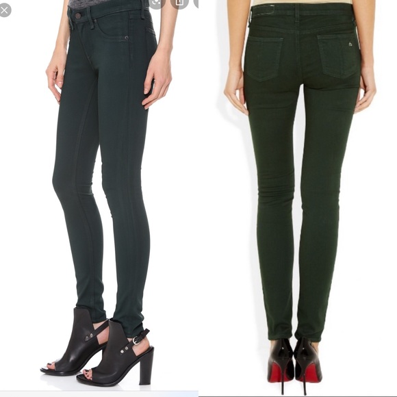 Rag and Bone/Jean Leggings in Green Forest - Picture 2 of 8